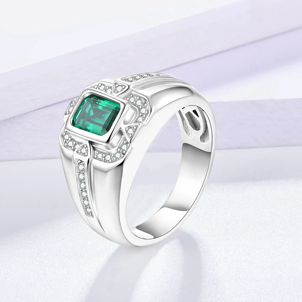 Diorina Jewelry white gold plated Emerald Ring