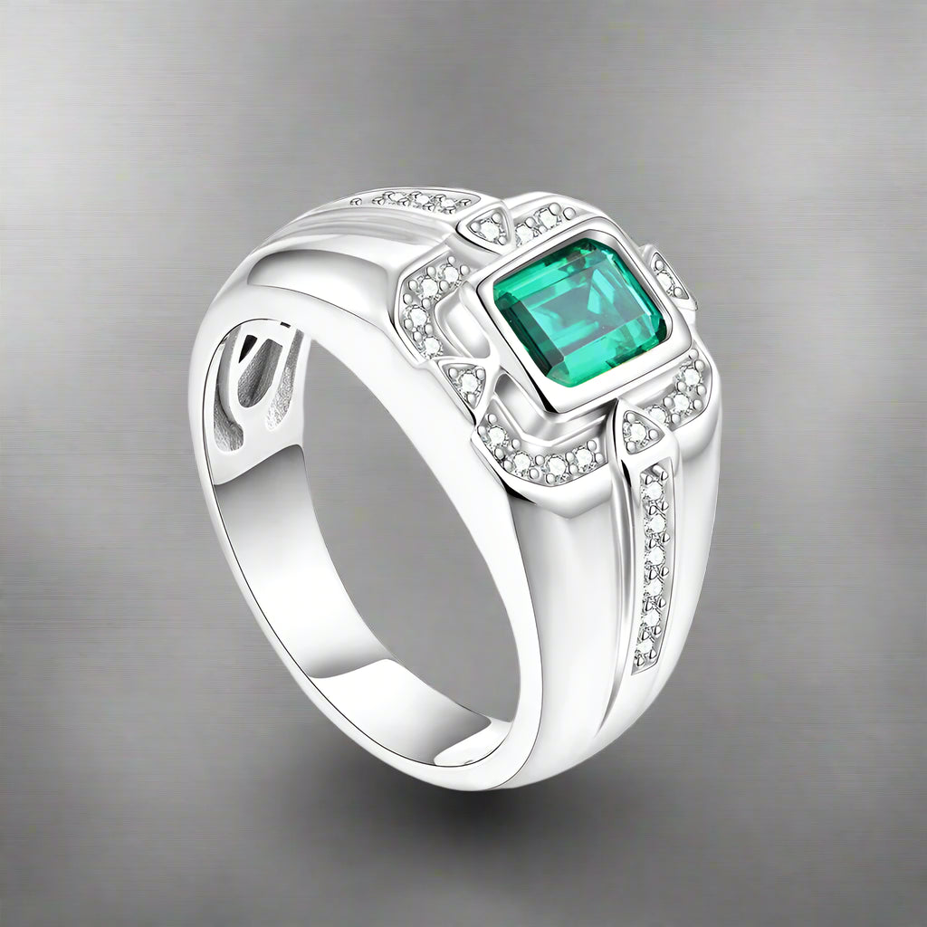 Diorina Jewelry white gold plated Emerald Ring