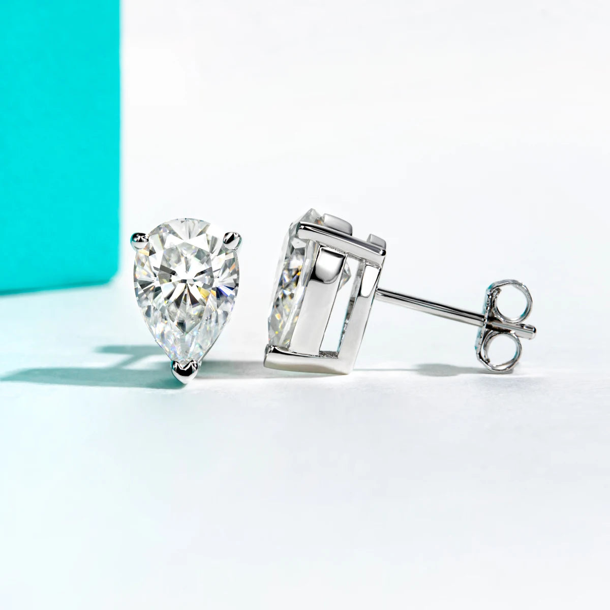 Diorina Jewelry Teardrop Elegance Stud Earrings - 10k White Gold