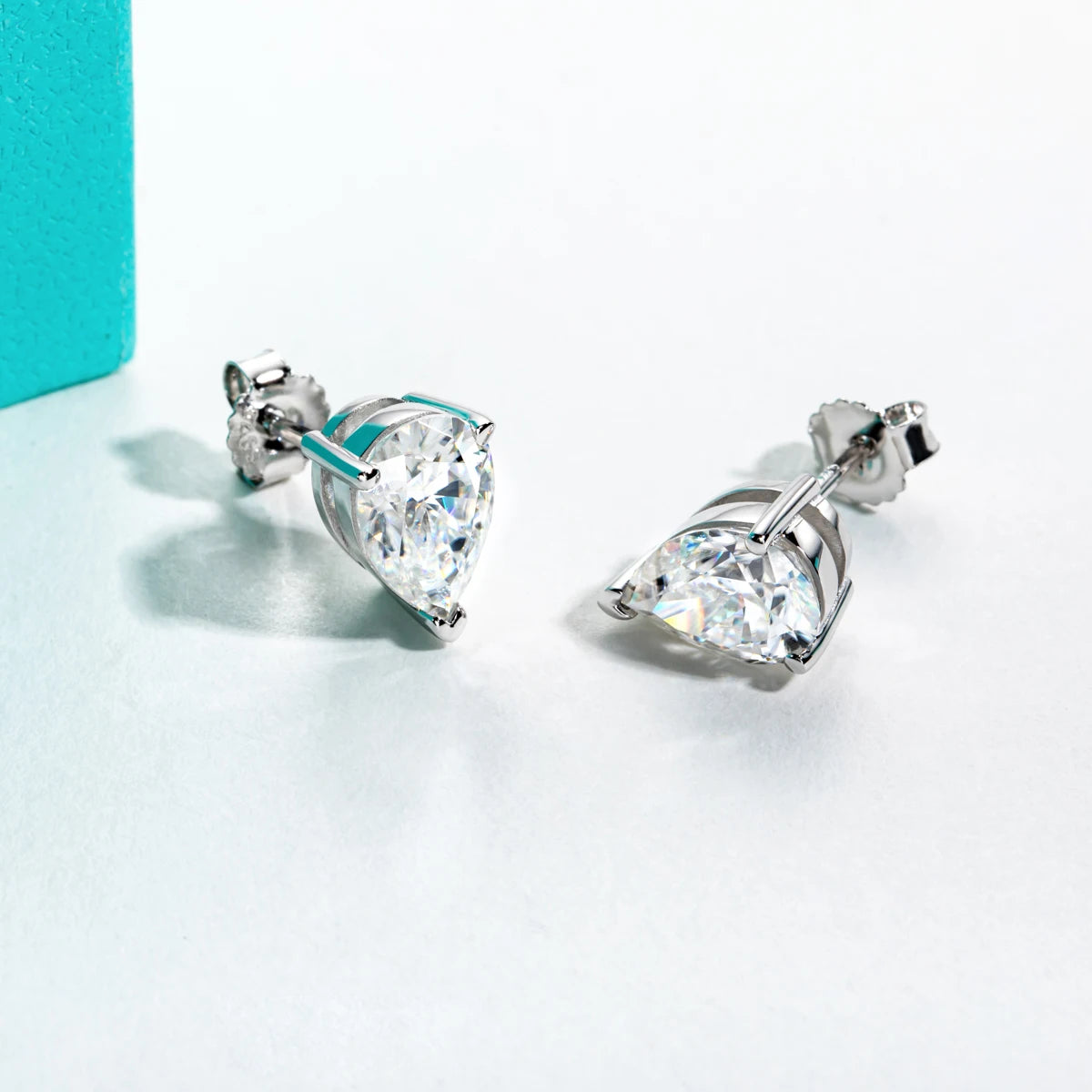 Diorina Jewelry Teardrop Elegance Stud Earrings - 10k White Gold
