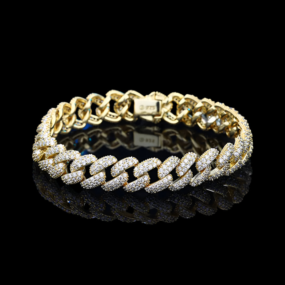 Diorina Jewelry Bracelet for MEN – 18K White Gold Finish with Simulated Diamonds