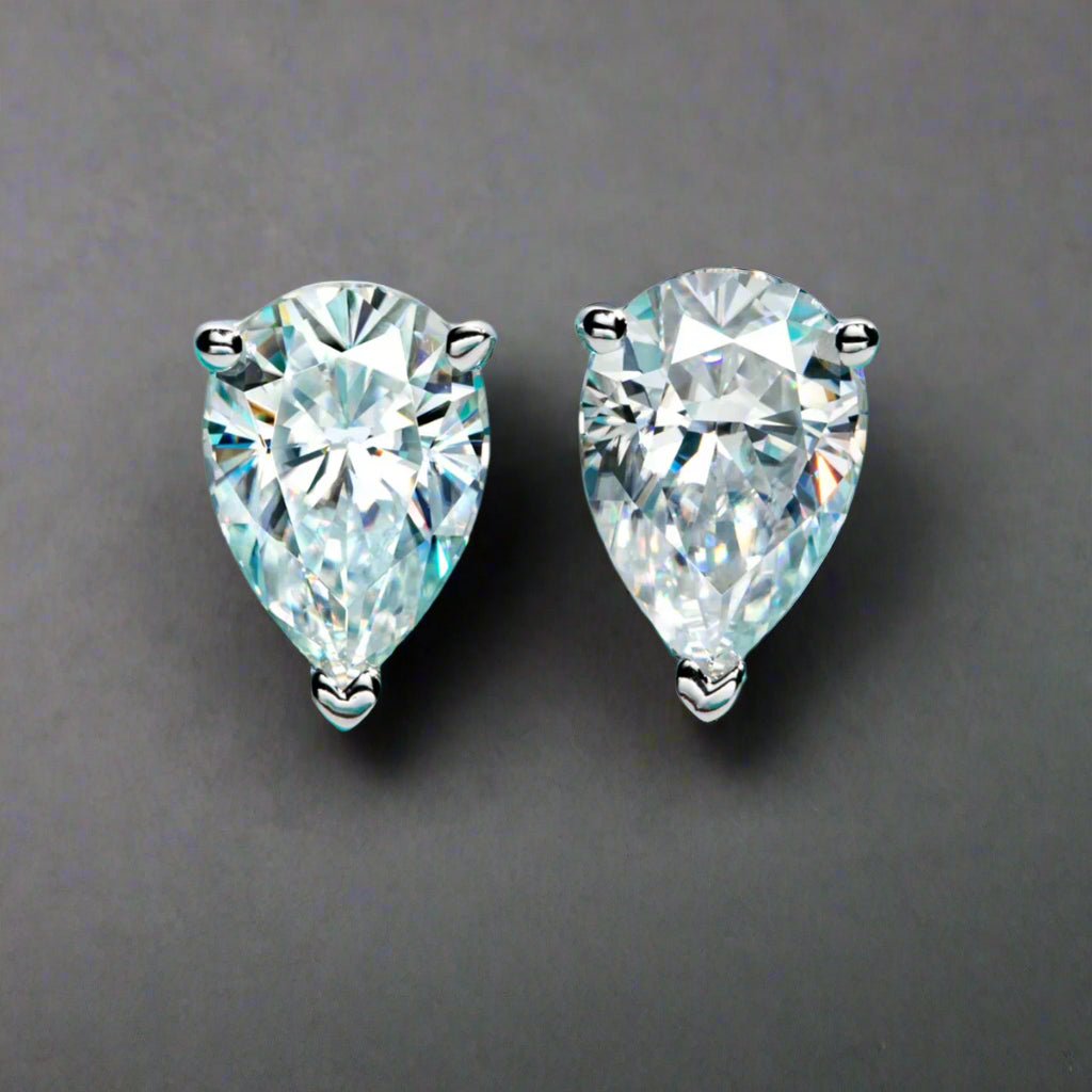 Diorina Jewelry Teardrop Elegance Stud Earrings - 10k White Gold