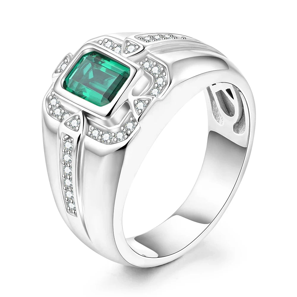 Diorina Jewelry white gold plated Emerald Ring