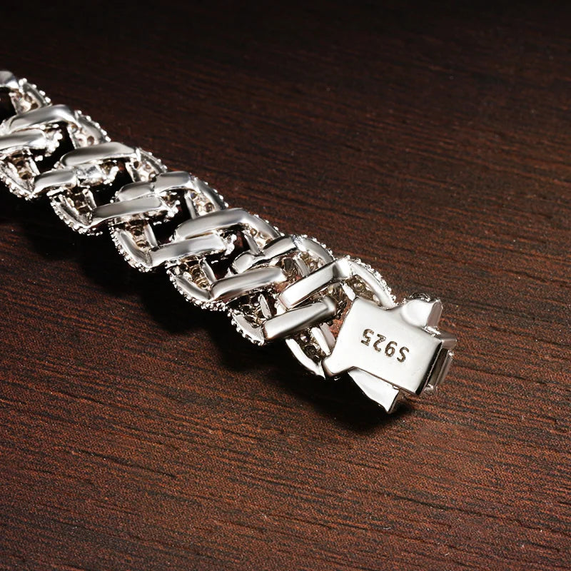 Diorina Jewelry Bracelet for MEN – 18K White Gold Finish with Simulated Diamonds