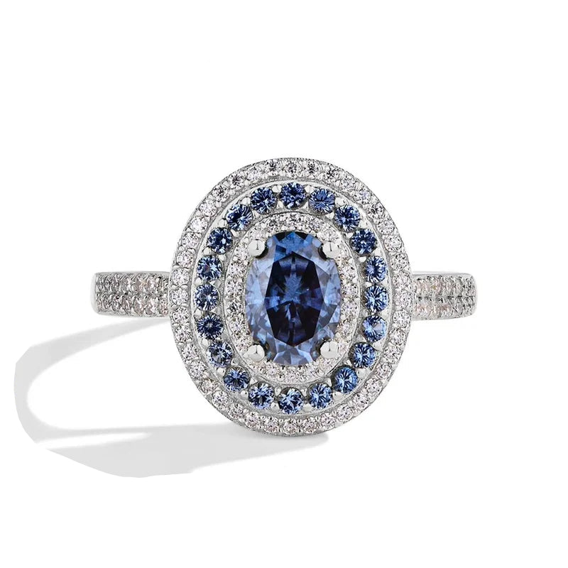 Diorina Jewelry Luxe Evil Eye Ring – Blue Sapphire- Gold plated