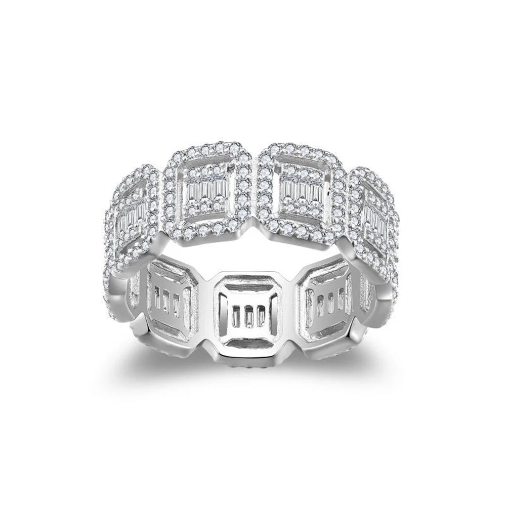 Diorina Jewelry Radiant Mosaic Eternity Ring - 925 Sterling Silver
