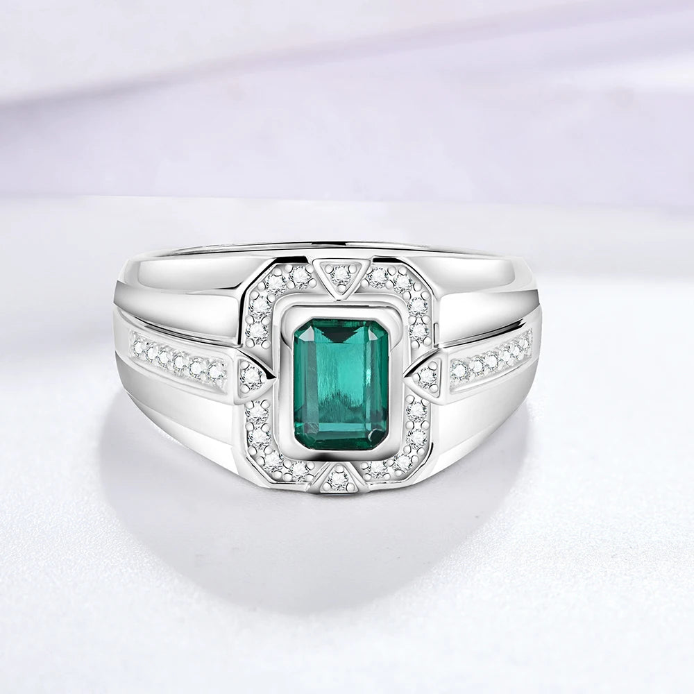 Diorina Jewelry white gold plated Emerald Ring