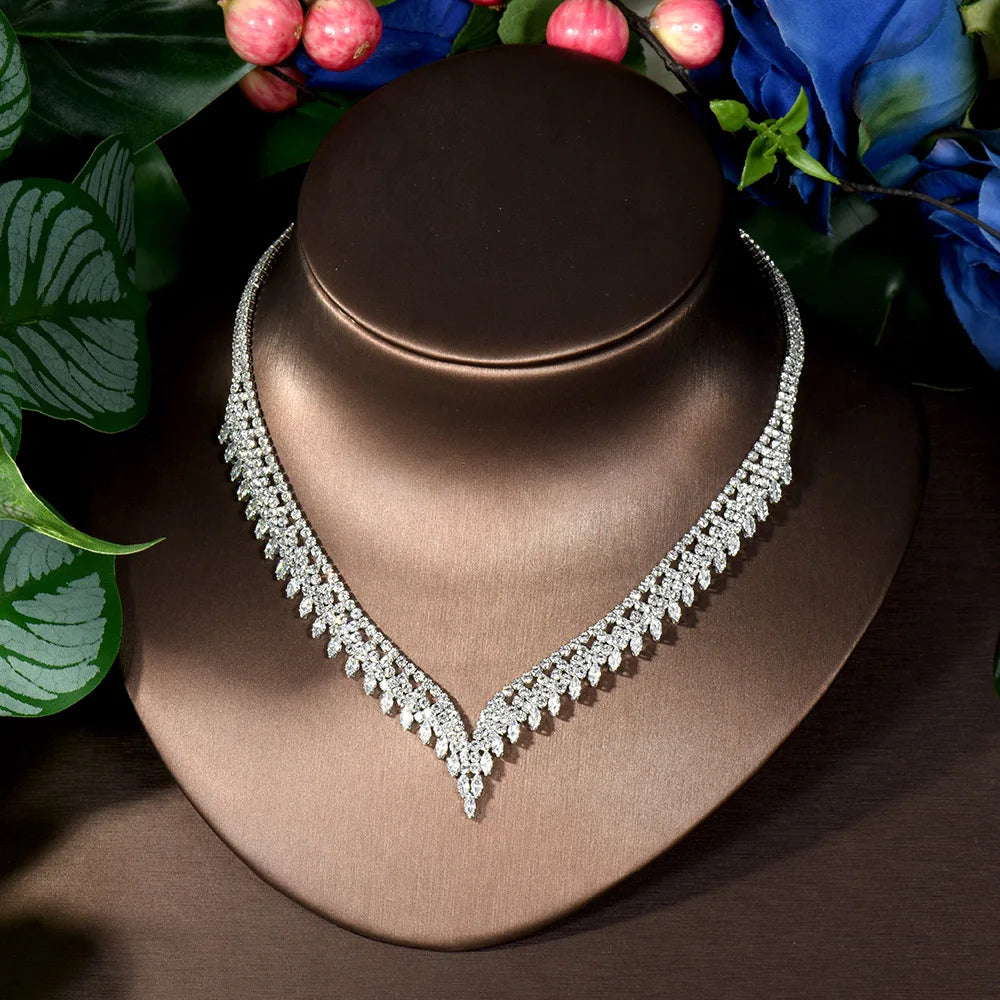Diorina Jewelry Swarovski Crystal - Luxury Jewelry Set – Ornate Necklace & Earrings for Special Occasions