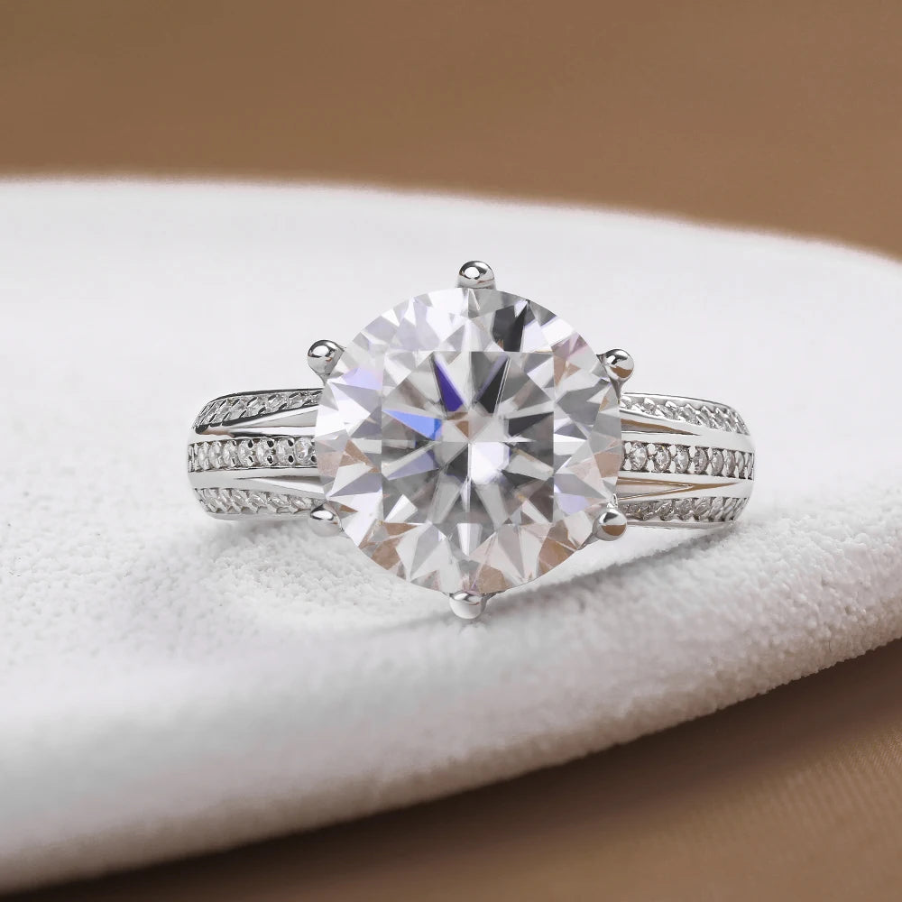 Diorina Jewelry Royal Bloom Engagement Ring – Double Band with Crown Prong Setting