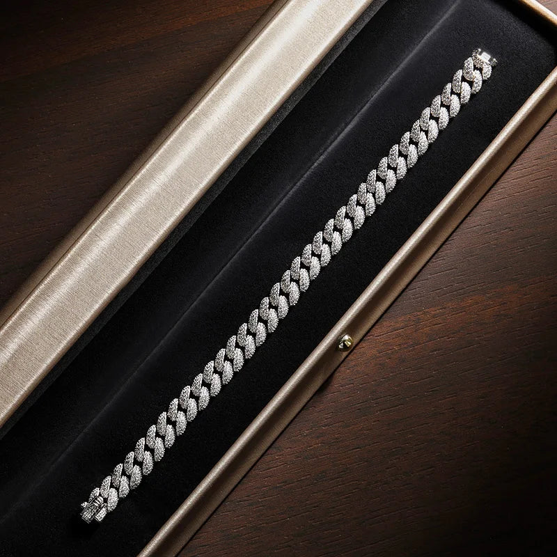 Diorina Jewelry Bracelet for MEN – 18K White Gold Finish with Simulated Diamonds