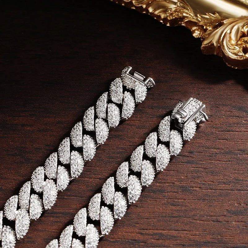 Diorina Jewelry Bracelet for MEN – 18K White Gold Finish with Simulated Diamonds